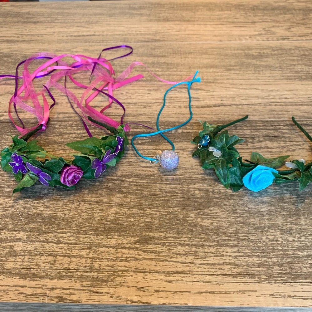 Flower crowns and fairy necklace for Halloween